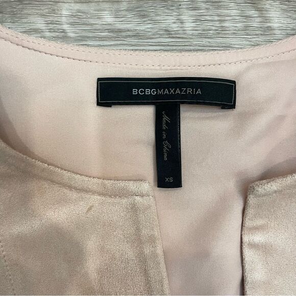 BCBGMAXAZRIA Pale Pink Beritt Faux Suede Dress XS Mini Dress - Picture 7 of 10